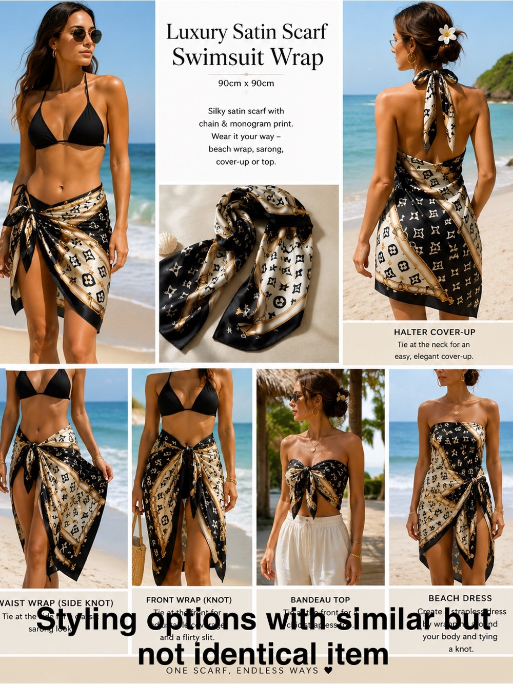 Luxury scarf wrap satin-silky fabric